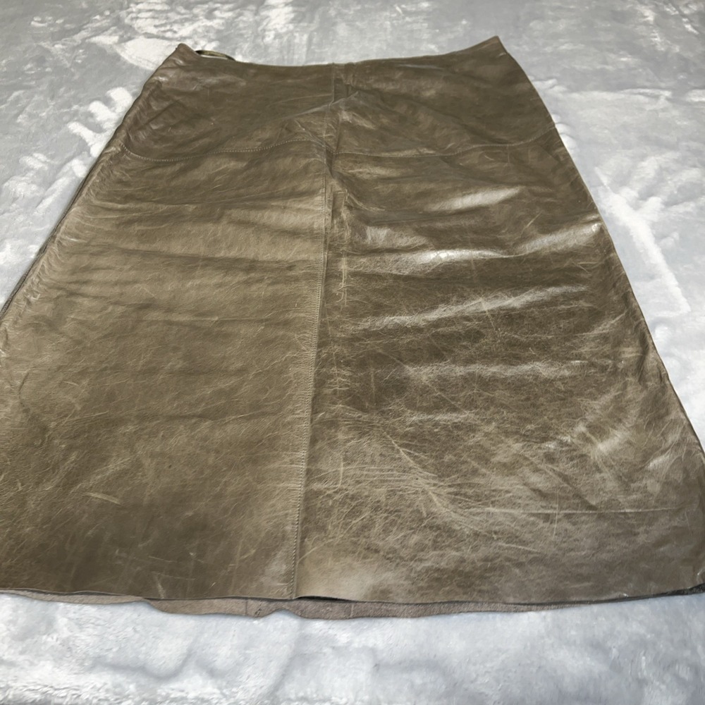BANANA REPUBLIC WOMENS LEATHER SKIRT SZ 6 RN 54023 CA 17897 Brown